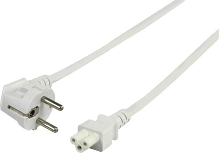 Bandridge C5 stroomkabel - 1,8 meter - wit - schuko kabel