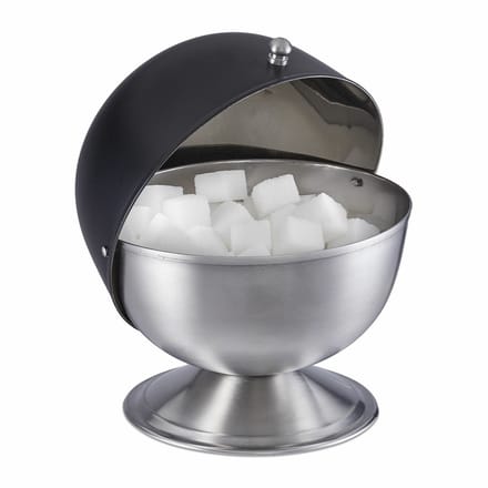 Suikerpotje met deksel - Ø 14 cm - rvs