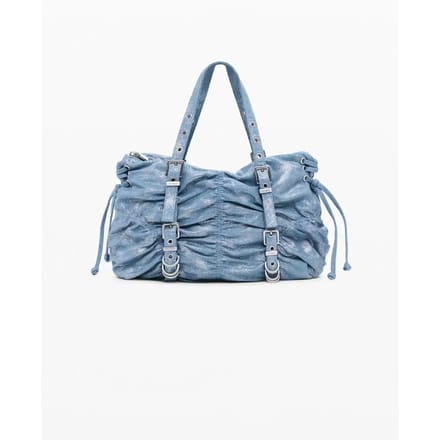 Desigual schoudertas Gathered Denim Shoulder Bag Space Blue Lichtblauw