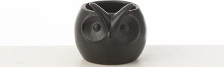 J-Line bloempot Uil - porselein - zwart - small - Ø 11 cm