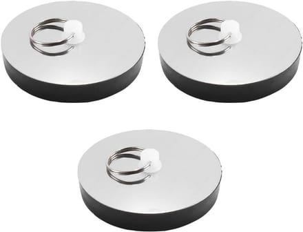 Rubberen Afvoerstop - Badkuip Stopper - Water Dicht Maken - Set van 3 stuks - 55.7 mm diameter - Zwart