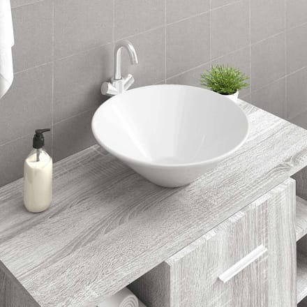 vidaXL - Wasbakken - 2 - st - 42x42x14 - cm - keramiek - wit