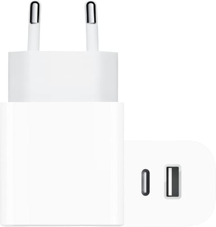 Usb C lader 2 Poorten - Oplader usb & usb-C - Dubbele usb Adapter - Snellader - Wit