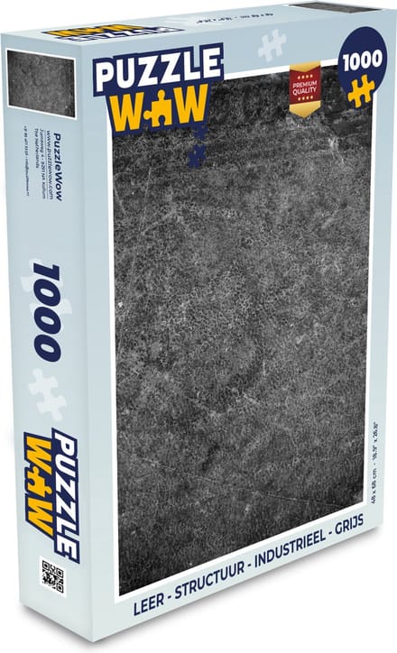 Puzzel Leer - Structuur - Industrieel - Grijs - Legpuzzel - Puzzel 1000 stukjes volwassenen