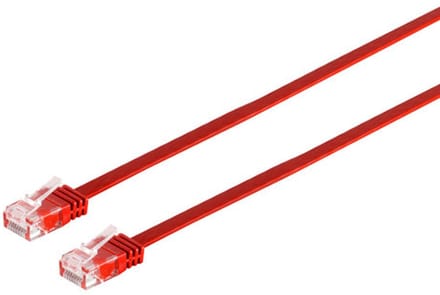 Patchkabel-Flachkabel U/UTP cat. 6 slim rot 1m