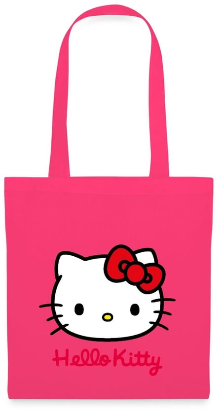 Hello Kitty Klassiek Portret Hello Kitty Tekst Tas Van Stof Schoudertas
