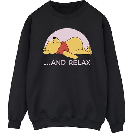 Disney Heren Winnie The Pooh Relax Sweatshirt (Zwart)