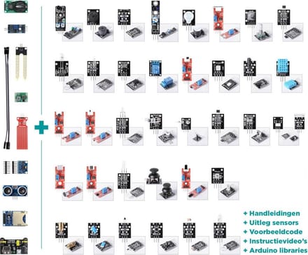 GWS Sensor Set Geschikt voor Arduino & Raspberry - Plastic Case - 43-Delig