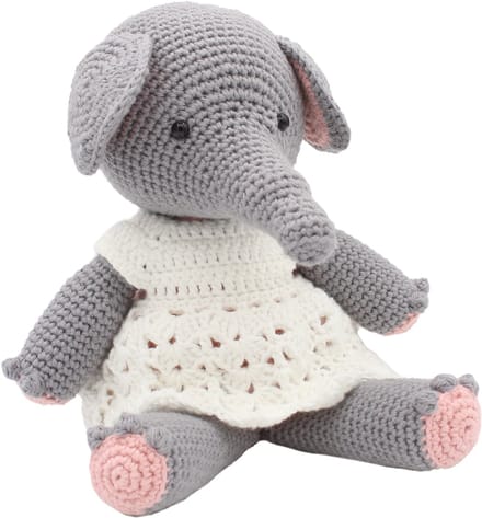 Hardicraft haakpakket knuffel Olga olifant 25 cm katoen DIY.