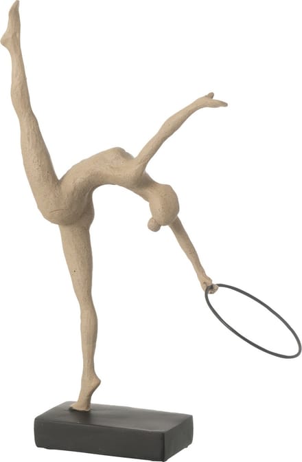 J-Line decoratie Gymnaste Hoepel Op Basis - polyresin - beige/zwart