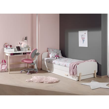 LUCEVI - Kiddy bed + Rolbed + Bureau - Wit - 90x200 cm