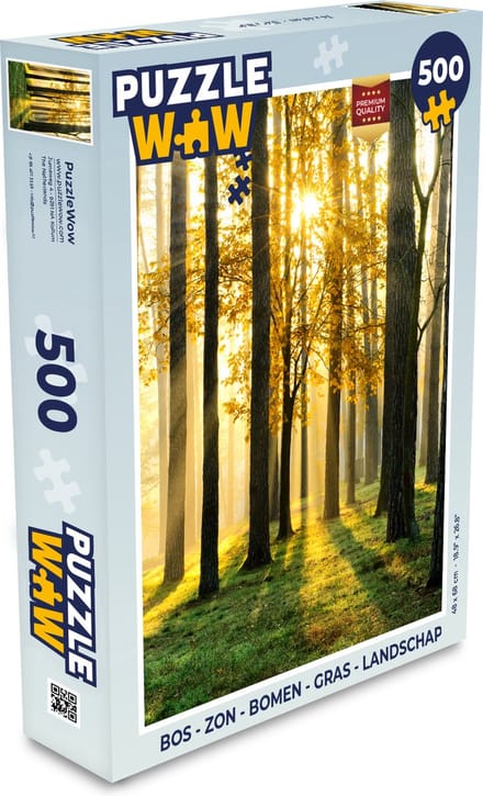 Puzzel Bos - Zon - Bomen - Gras - Landschap - Natuur - Legpuzzel - Puzzel 500 stukjes