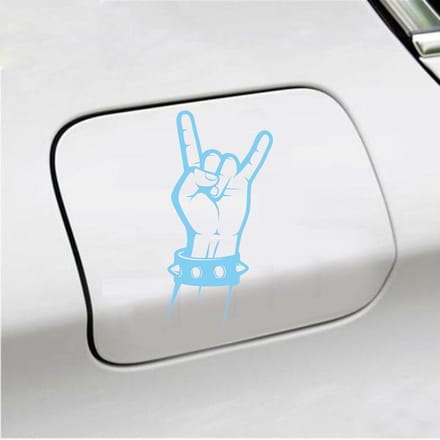 Bumpersticker - Rock N Roll - 16 X 10 - Licht Blauw