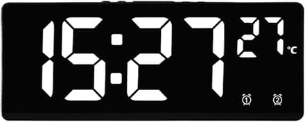 Digitale Wekker - LED Klok - Slaap Verbeteren - Dubbele Alarmen - 17.4 cm - Wit