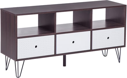 FOSTON - TV-meubel - Donkere houtkleur - MDF