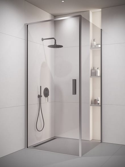 Badplaats Douchecabine Alava 90 x 90 x 190 cm – Chroom – Douchewand met Draaideur