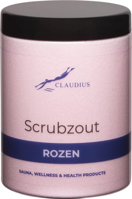 Scrubzout Rozen in handige pot - 1250 gram - met zwarte deksel - Hydraterende Lichaamsscrub