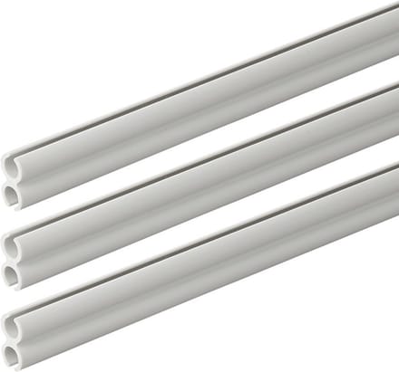 ProPlus Dubbele tentrail set - kunststof - 80 cm - lichtgrijs - 3 stuks