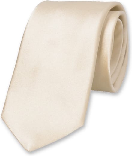 E.L. Cravatte Stropdas - Off White - 100% Satijnzijde