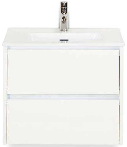 Dante Badmeubelset 60 cm - Wit Hoogglans - Keramische Wastafel Wit Cover