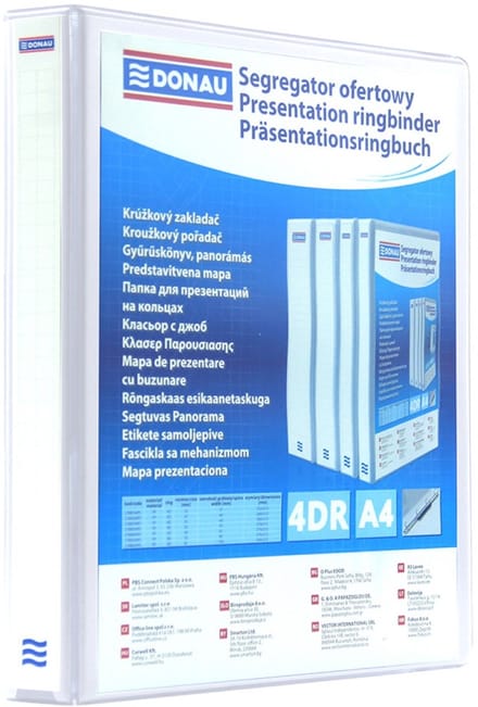 Donau Ringbandkaart PP A4/4RD/30 Wit