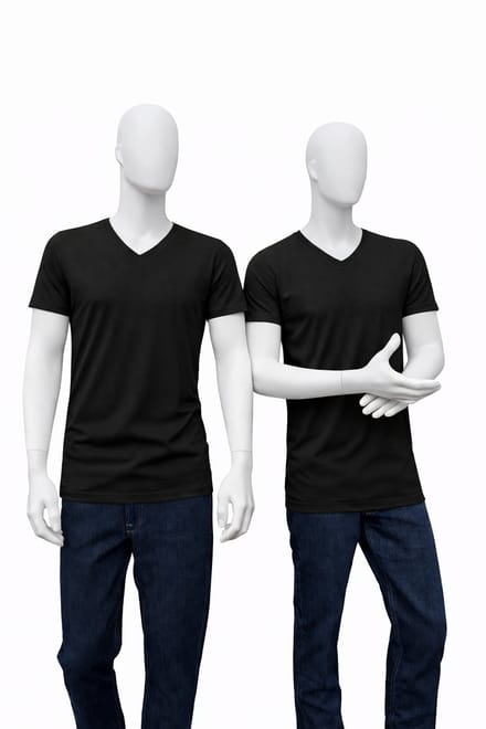 RELAKZ - Lenzing Modal - T-shirt - Deep V-hals - Extra Lang - Zwart - M - 2-pack