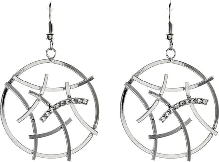 Behave Oorbellen hangers rond zilver kleur