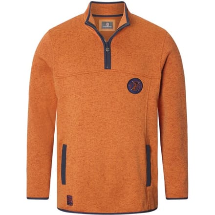 Jan Vanderstorm herren Gebreid Fleece Shirt - 76/78 - oranje - Plus Size