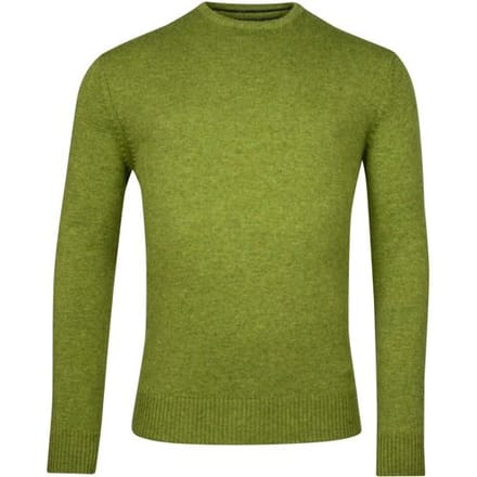 Baileys Trui Crew Neck Lambswool Single Knit Grasgroen / male