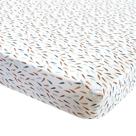 BINK Bedding Hoeslaken Fish Naturel 1 persoonsbed 90 x 200 cm