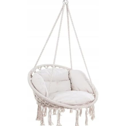 Detex Hangstoel - 2 Kussens Belastbaar tot 150kg 80x60x140cm - Crème