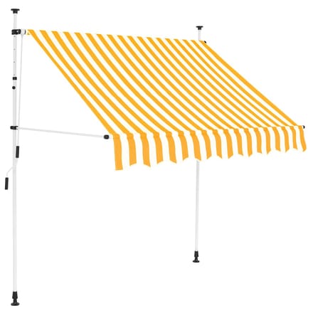 vidaXL - Luifel - handmatig - uittrekbaar - 150 - cm - oranje - en - witte - strepen