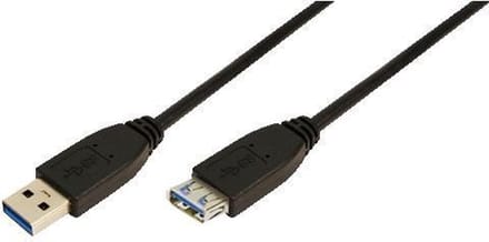 LogiLink CU0043 USB-kabel USB 3.2 Gen1 USB-A stekker, USB-A bus 3.00 m Zwart Afgeschermd (dubbel)