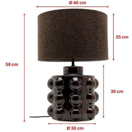 KARE tafellamp Calamaro, bruin, porselein, 58 cm, E27