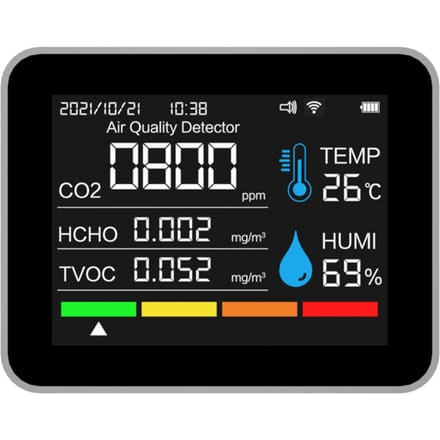 Binnenluchtkwaliteitsmonitor 12 functies WiFi Thermometer Hygrometer WiFi voor Tuya Smart App met 2,8 Kleurendisplay wit