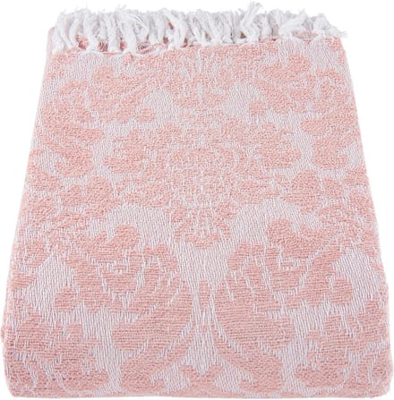 Clayre & Eef Plaid KT060.069P 130*150 cm - Roze 100% Katoen DekenKleedDekentje