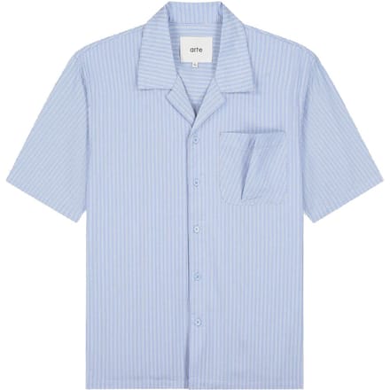 Shirt sleeve korte sleeve vouw zak shirt gestreept