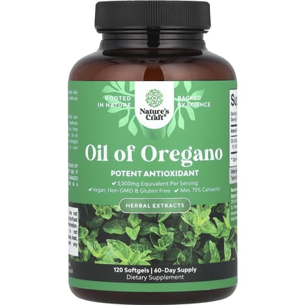 Nature's Craft, Huile d'Origan, 120 Gélules Molles (150 mg par gélule molle)