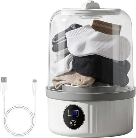 Compacte Wasmachine - Draagbare Reiniger - Snelle Kledingwas - Oplaadbaar Draadloos - 14x14x14 cm