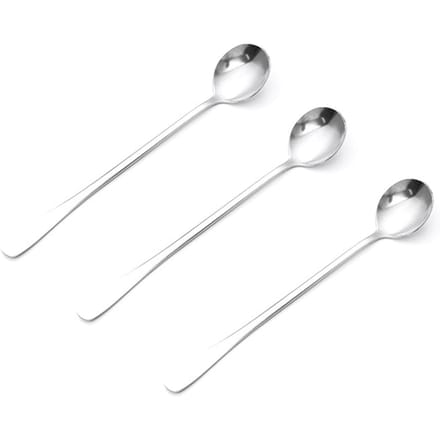 Cuillères à long manche en acier inoxydable, élégantes et multifonctionnelles, pour mélanger le café, le thé et le dessert white