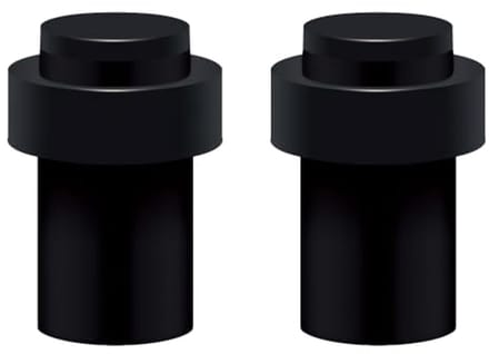 Deurstopper Vloermontage Roestvrij Staal met Rubber Ring - Hoogte 60mm - 2 Stuks
