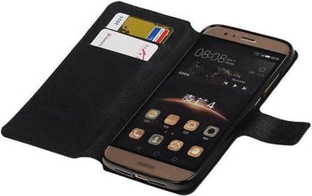 Cross Pattern Bookstyle Wallet Case Hoesje Geschikt voor Huawei G8 Zwart