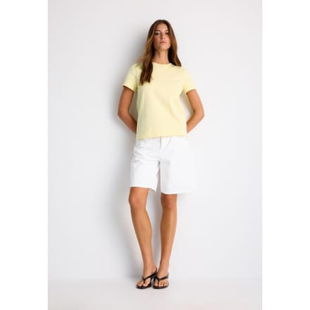 Stradivarius B02 Basic T-shirt regular fit zachte touch  Pastelgeel S
