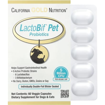 Lactobif® Pet Probiotic, 5 miljard KVE, 60 vegetarische capsules