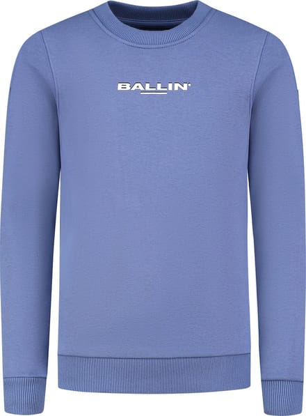 Ballin Amsterdam - Jongens Slim fit Sweaters Crewneck LS - Blue Grey - Maat 8