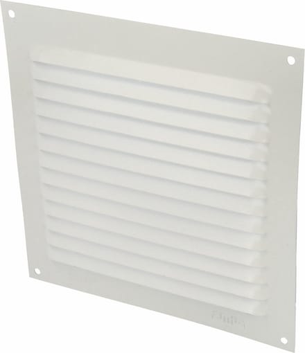 AMIG Ventilatierooster/muurrooster - 150 x 150mm - aluminium - wit - schoepenrooster