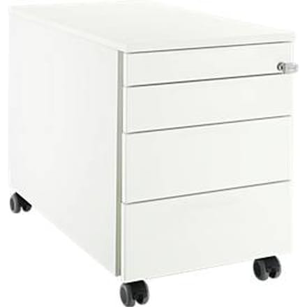 Schäfer Shop  Select Verrijdbaar ladeblok 1233, 4 schuifladen, met greepuitsparing wit/wit