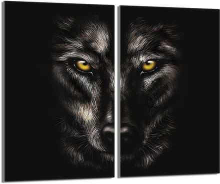 TMK ArtDeko - Serie Wilk - Glazen Beschermplaat - 30x52 cm