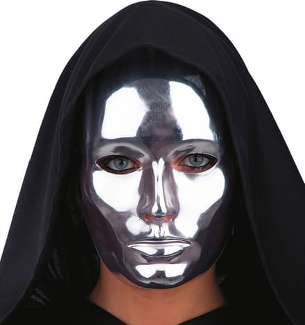 Zilveren carnaval verkleed gezichtsmasker - The mask - volwassenen - kunststof - halloween