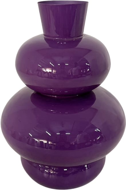 by Mooss - Enamel - Vaas - Paars - Purple - Medium - 42 cm - Ã˜ 30 cm - Hoogglans - Metaal - Groot - Chique - Trendy - Hip - Eyecatcher - Decoratief - Emaille